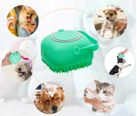 Bath Massage Brush Shampoo Dispenser for Pet